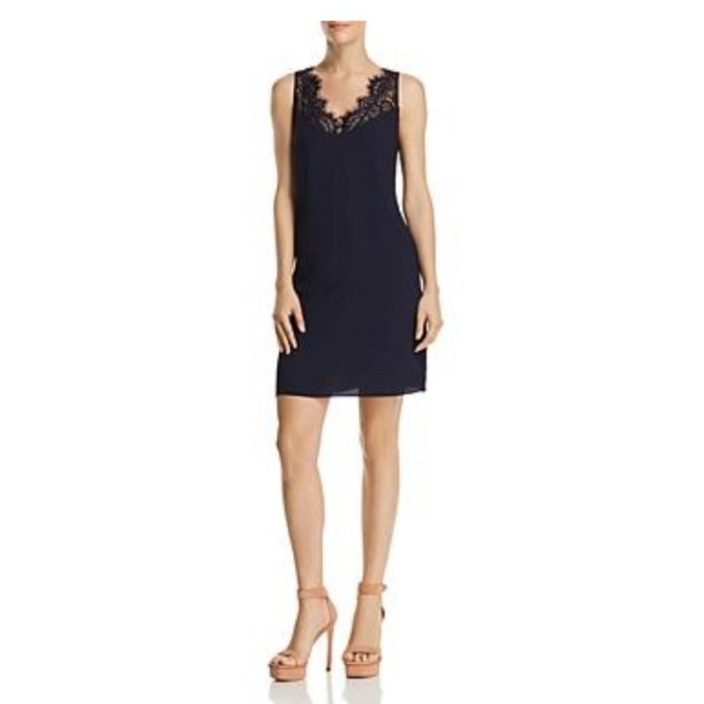 Aqua Lace-Trim Shift Dress